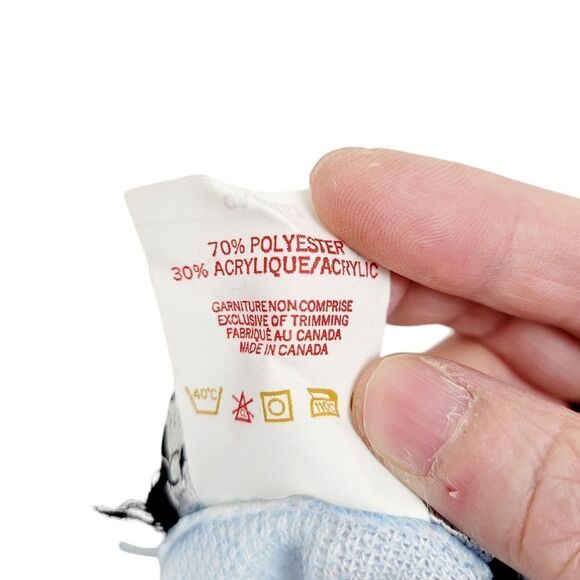 2/$20 Y2K Blue & White Pattern Top Blouse Made in Canada Size: 7/8 - Picture 7 of 8